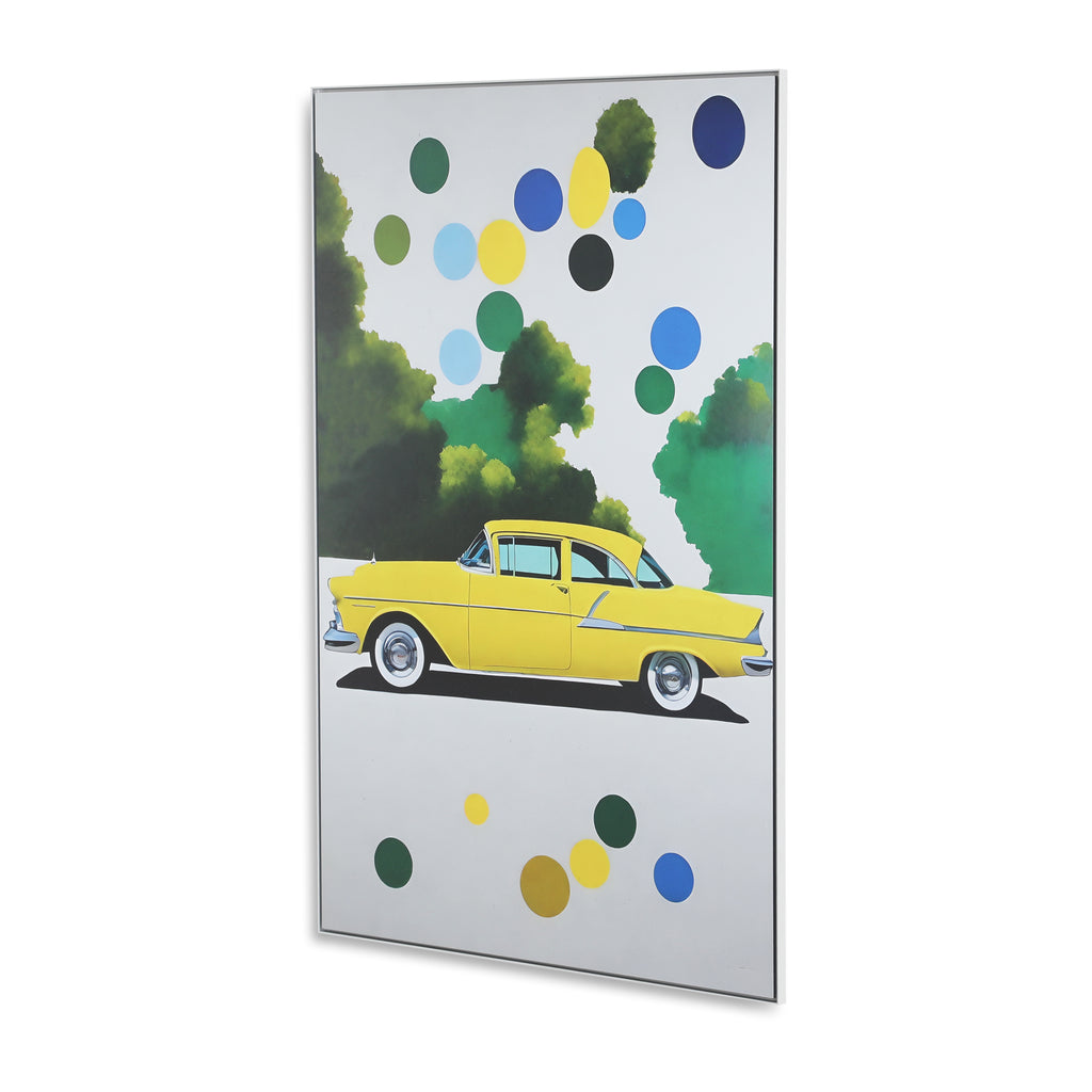 1417 (A+D) Collage Yellow Car Trees Dots