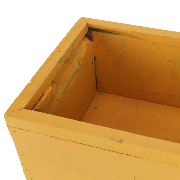 Shallow Yellow Wooden Crate - Gil &amp; Roy Props