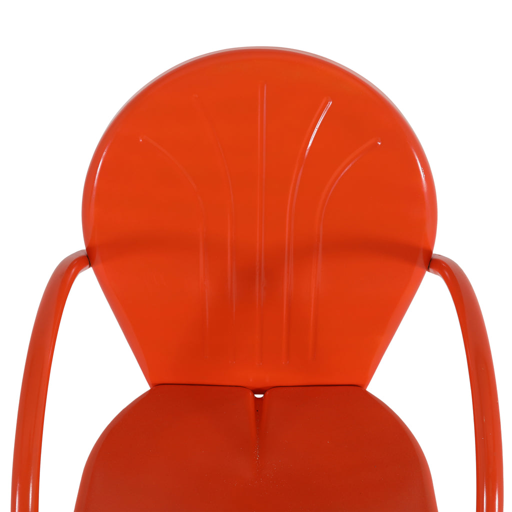 Bright Orange Metal Outdoor Cantilever Chair
