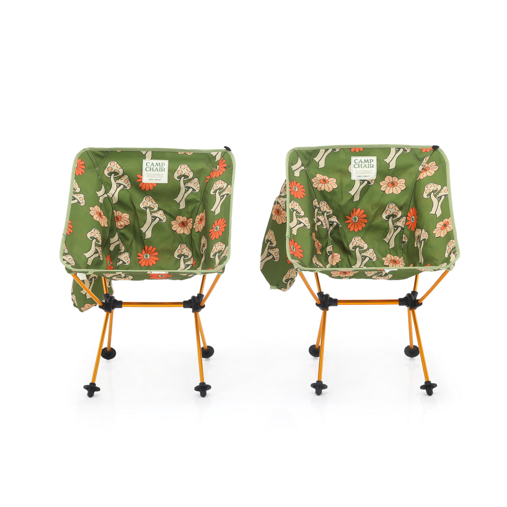 Mushroom / Floral Green Camping Chair