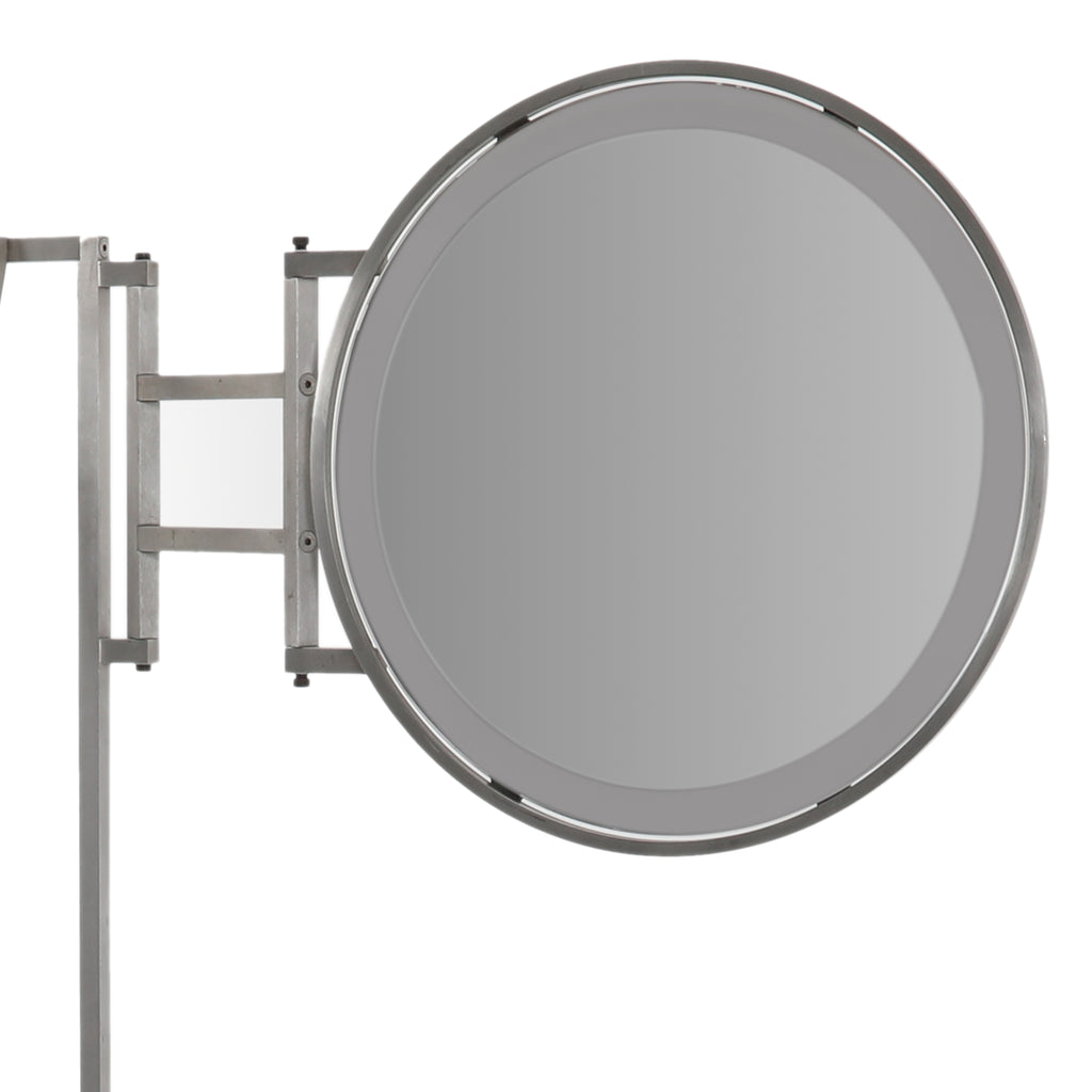 Standing Circular Mirror with Metal Frame