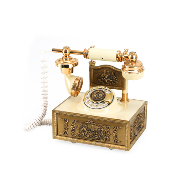 Gold & White Rococo Rotary Phone - Gil & Roy Props