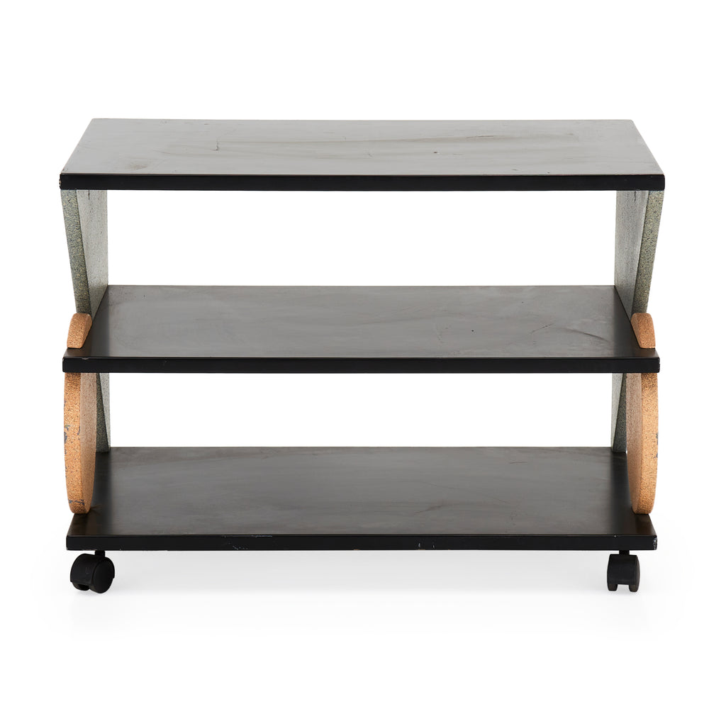 Black-Grey-Peach Memphis Style Shelf Table