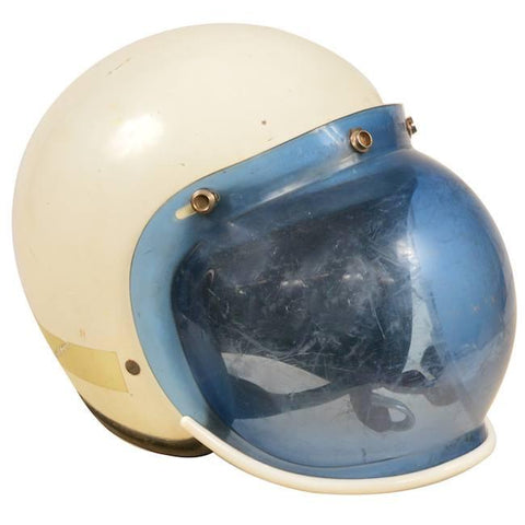 Helmet - White with Blue Face Visor