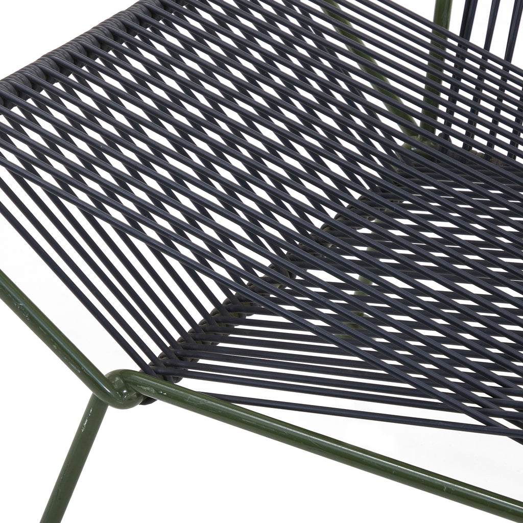 Black Cord X Chair with Green Frame