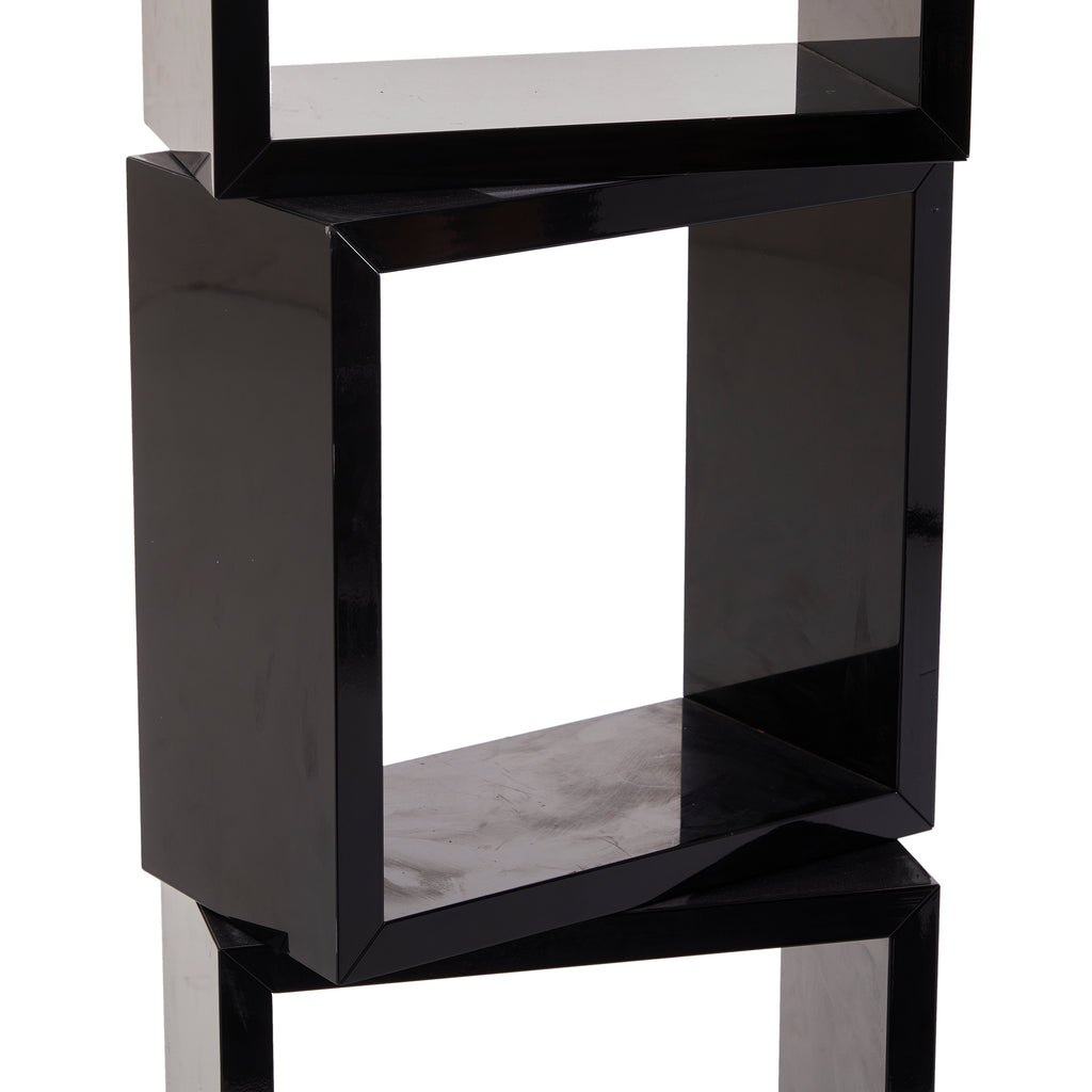 Black Slim 4 Stacked Cube Shelf