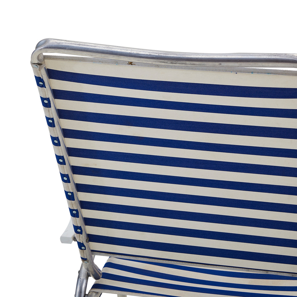 Blue & White Striped Folding Beach Chair