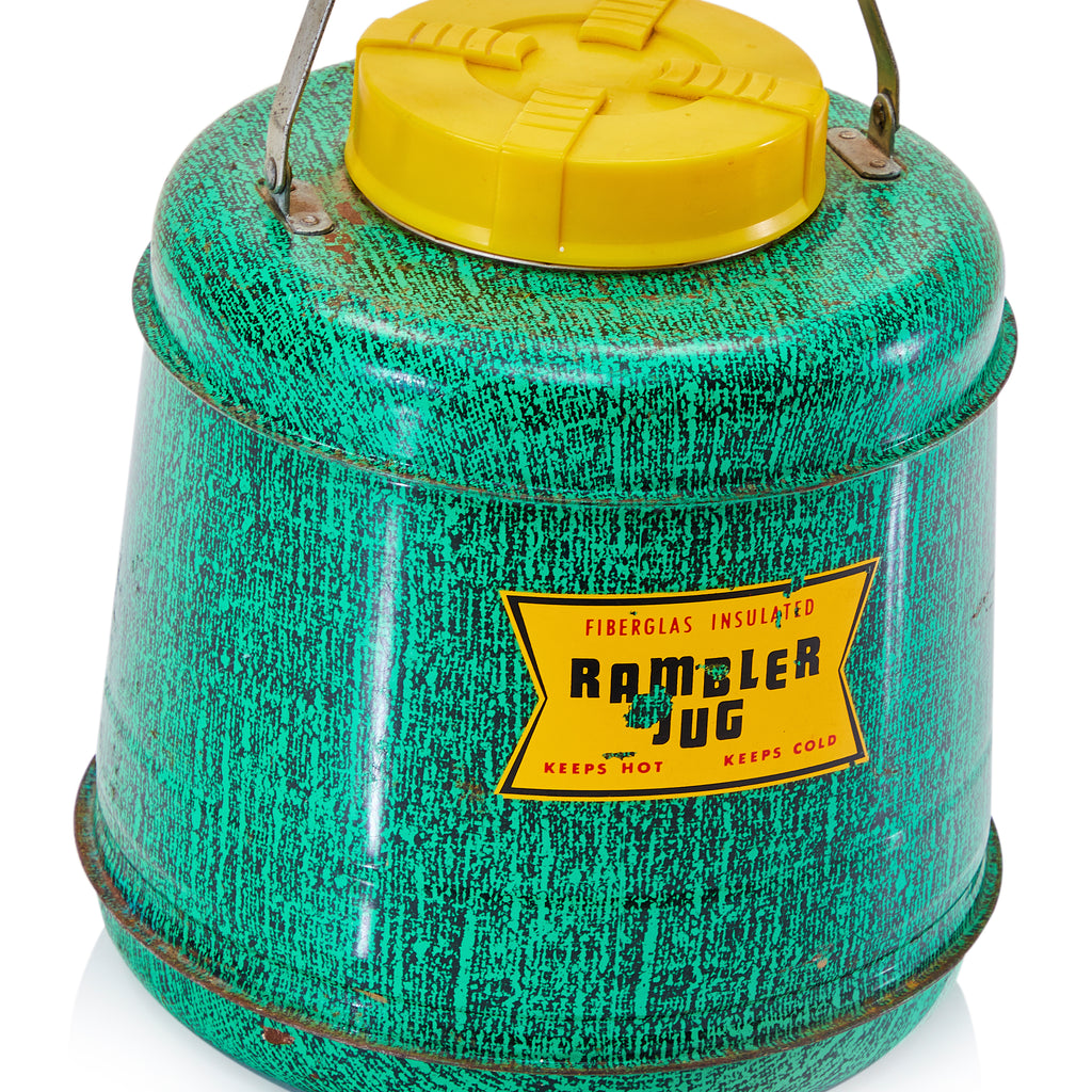 Green and Yellow Vintage Rambler Jug Thermos
