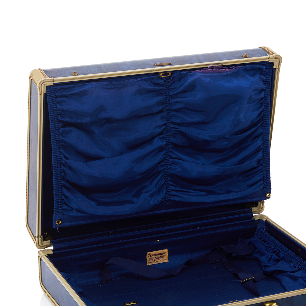 Blue & White Samsonite Medium Suitcase