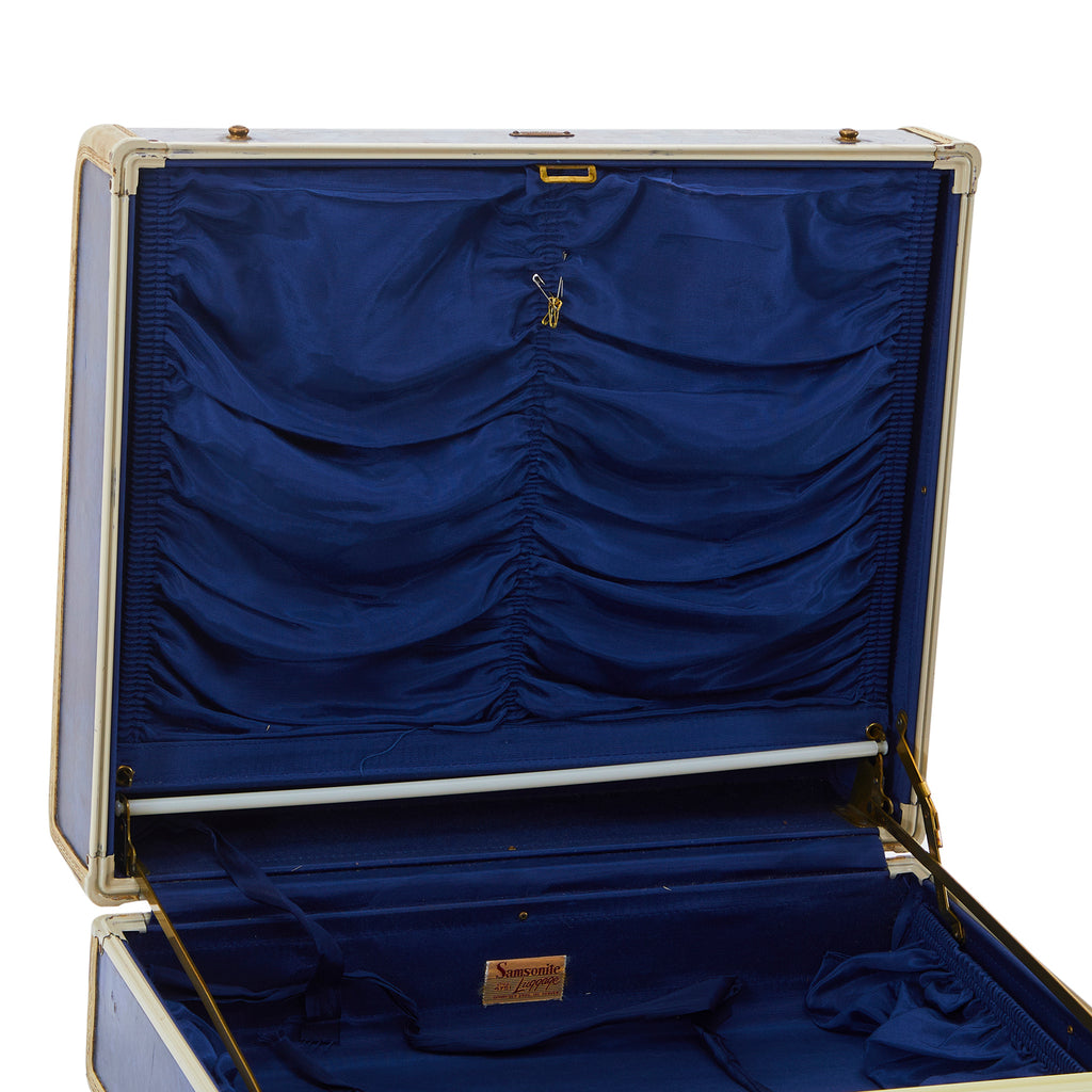 Blue & White Samsonite Square Suitcase