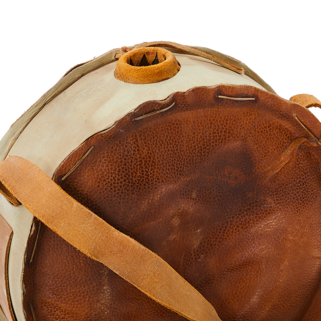 Brown & White Leather Canteen