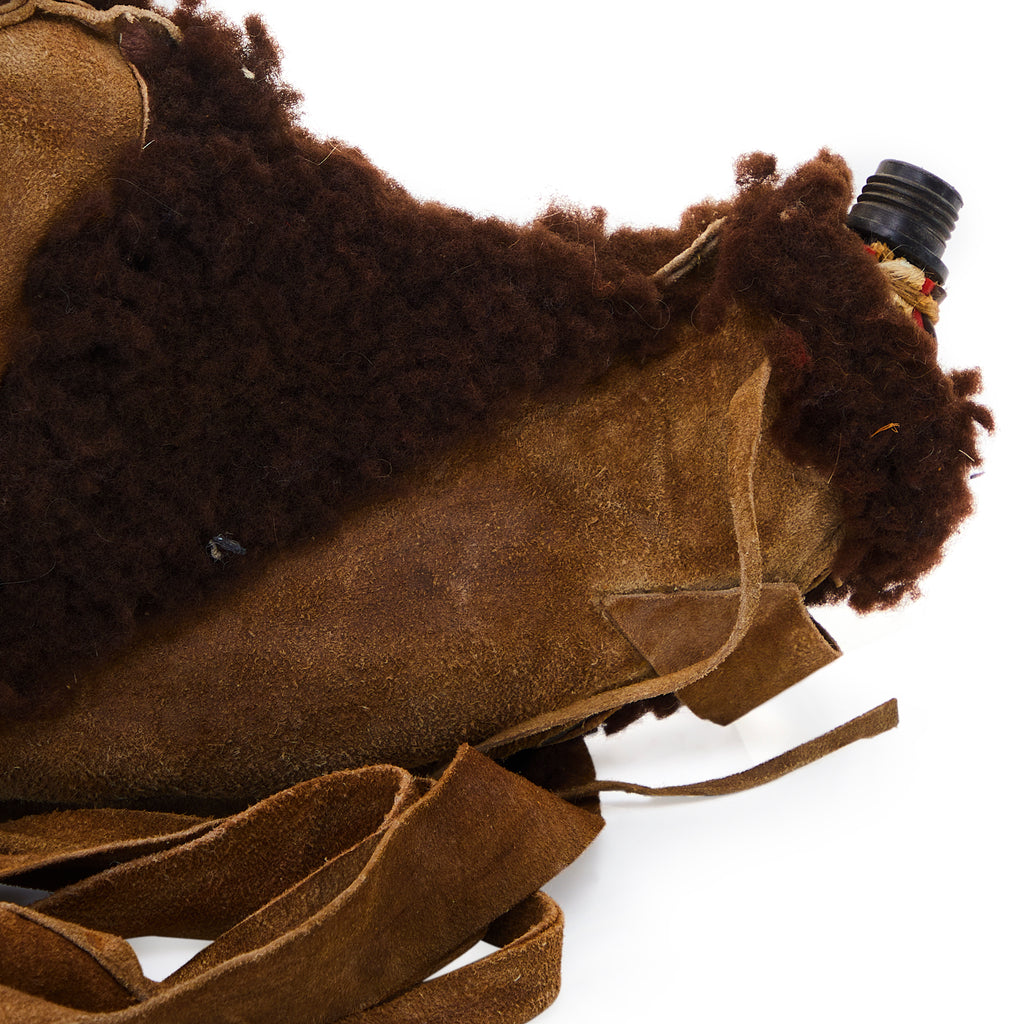 Brown Leather & Shearling Canteen