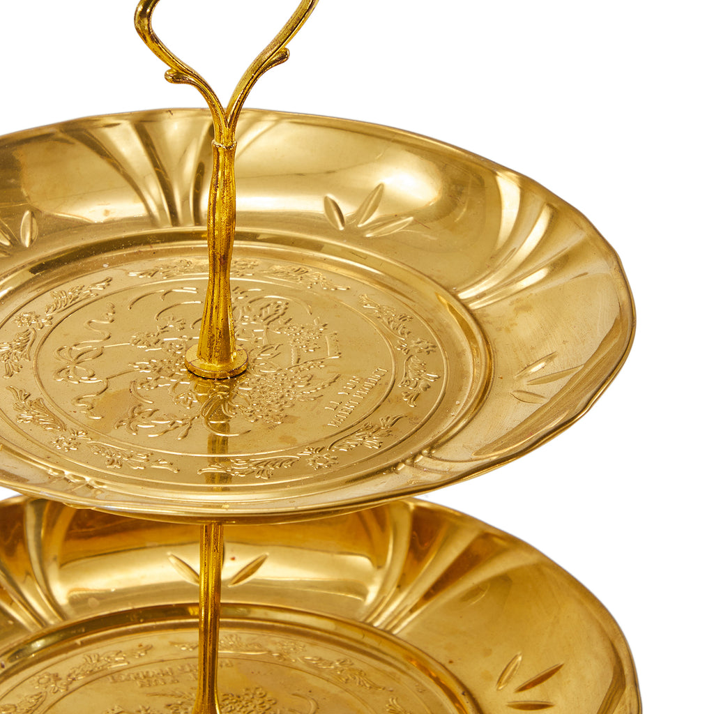 Gold Three Tier Serving Tray