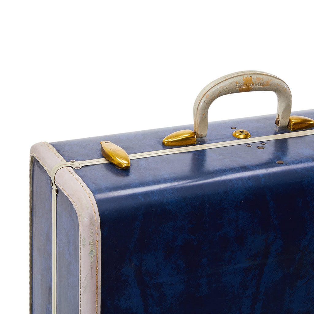 Blue & White Samsonite Extra Large Suitcase