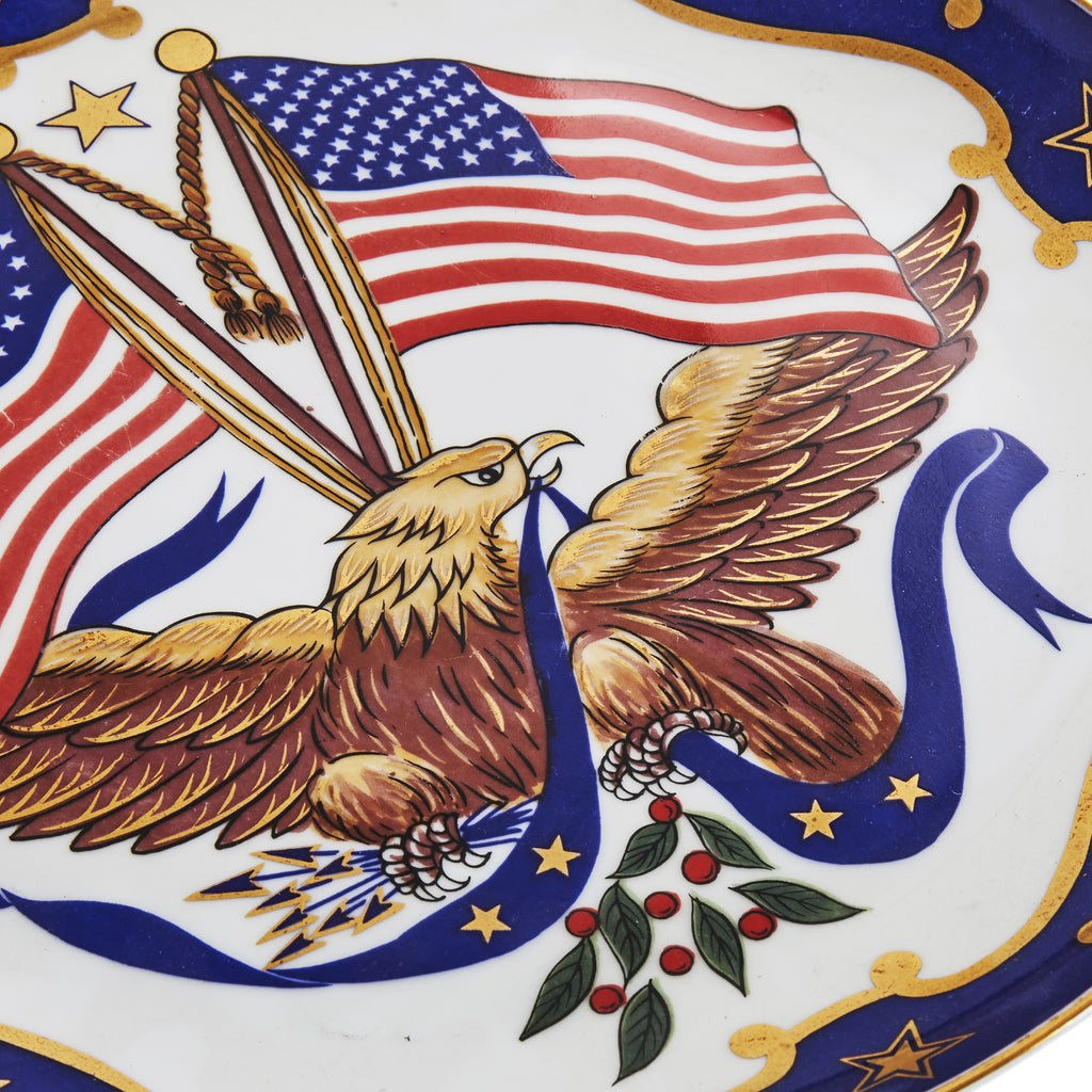 American Flag and Eagle Patriotic Plate