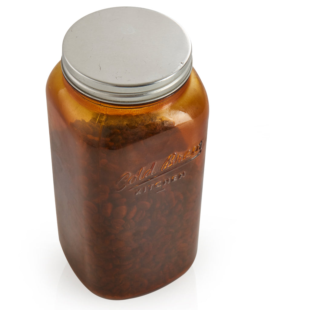 Amber Glass Jar w/ Coffee Beans