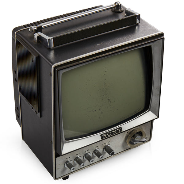 Small Black and Silver Portable Sony TV - Gil & Roy Props