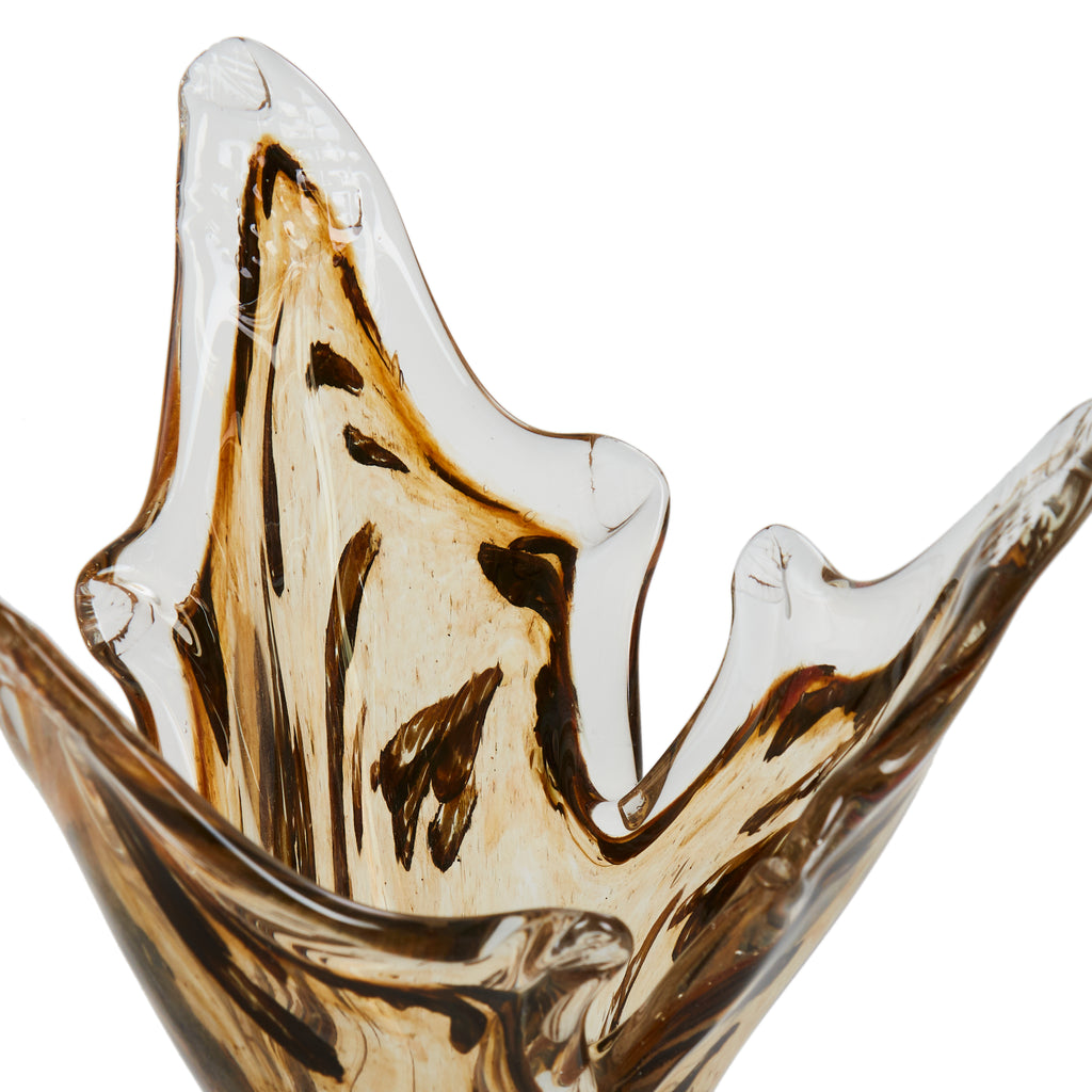 Amber Glass Blown Vase