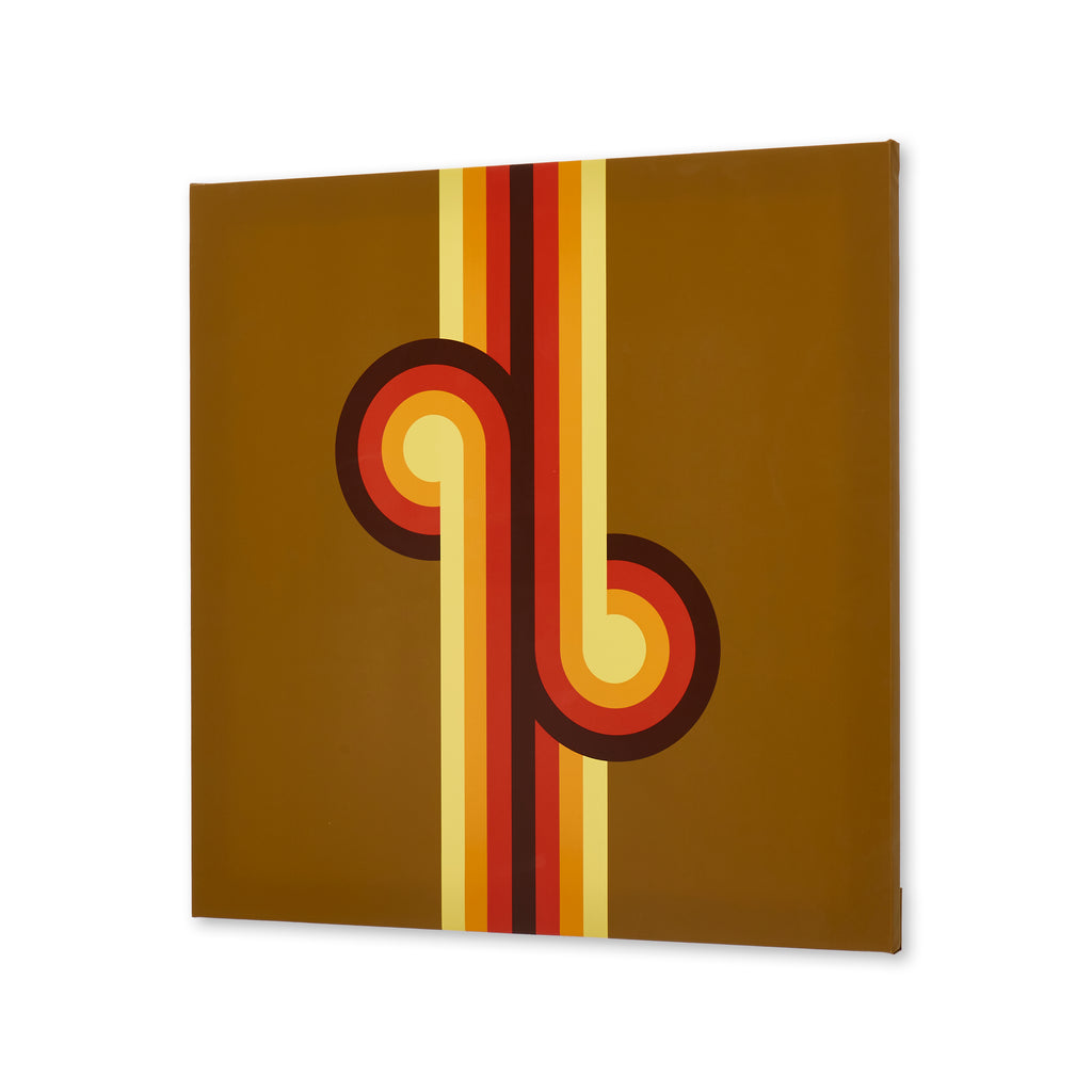 1213 (A+D) Olive Orange Groovy Graphic Art on Canvas