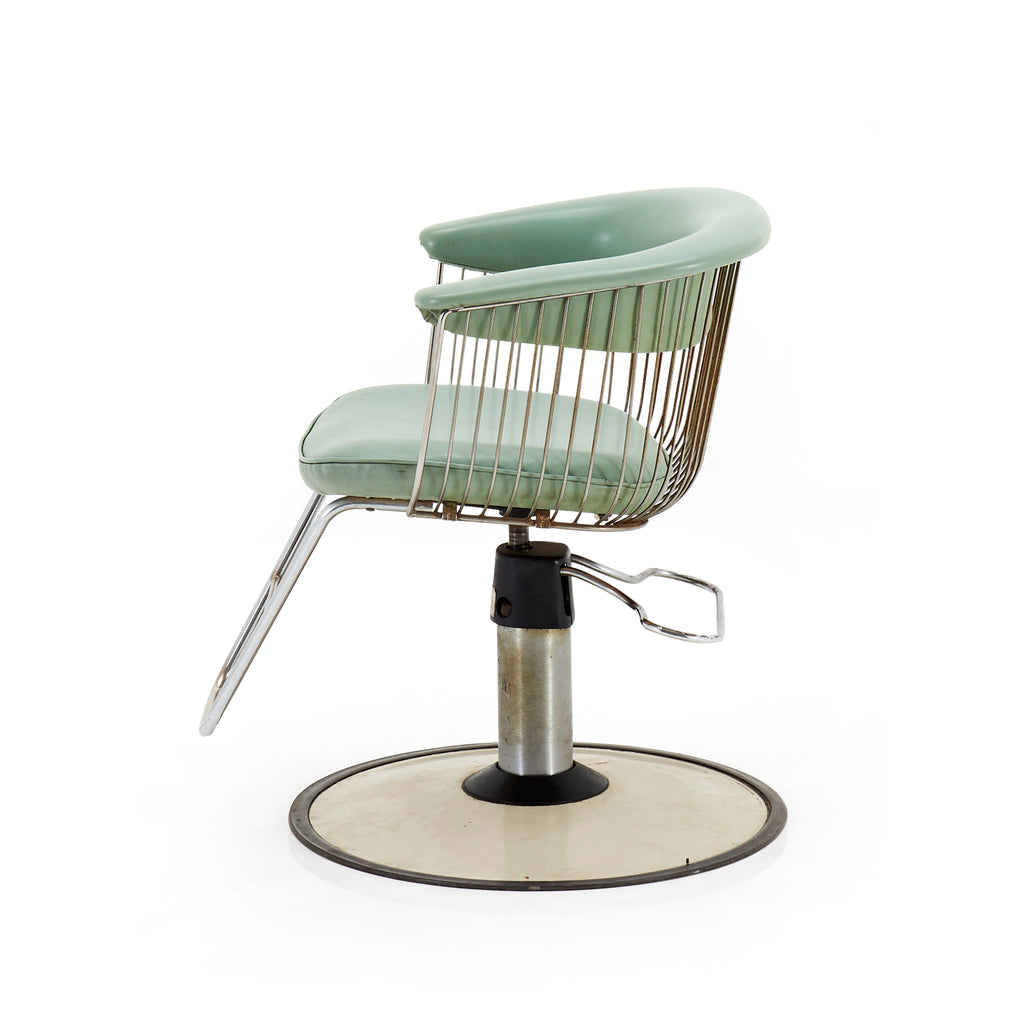 Green Mint & Silver Vintage Salon Chair