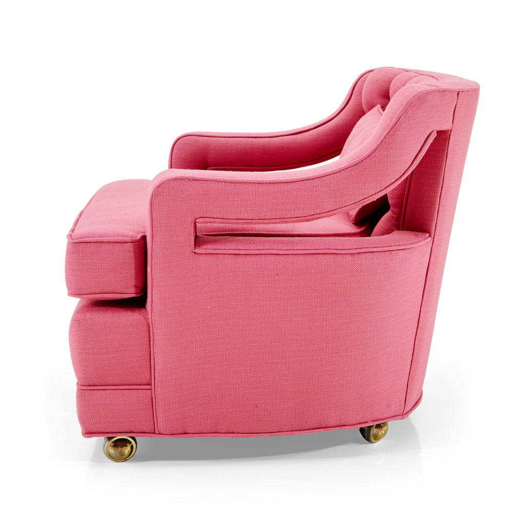 Pink Armchair with Tufted Back