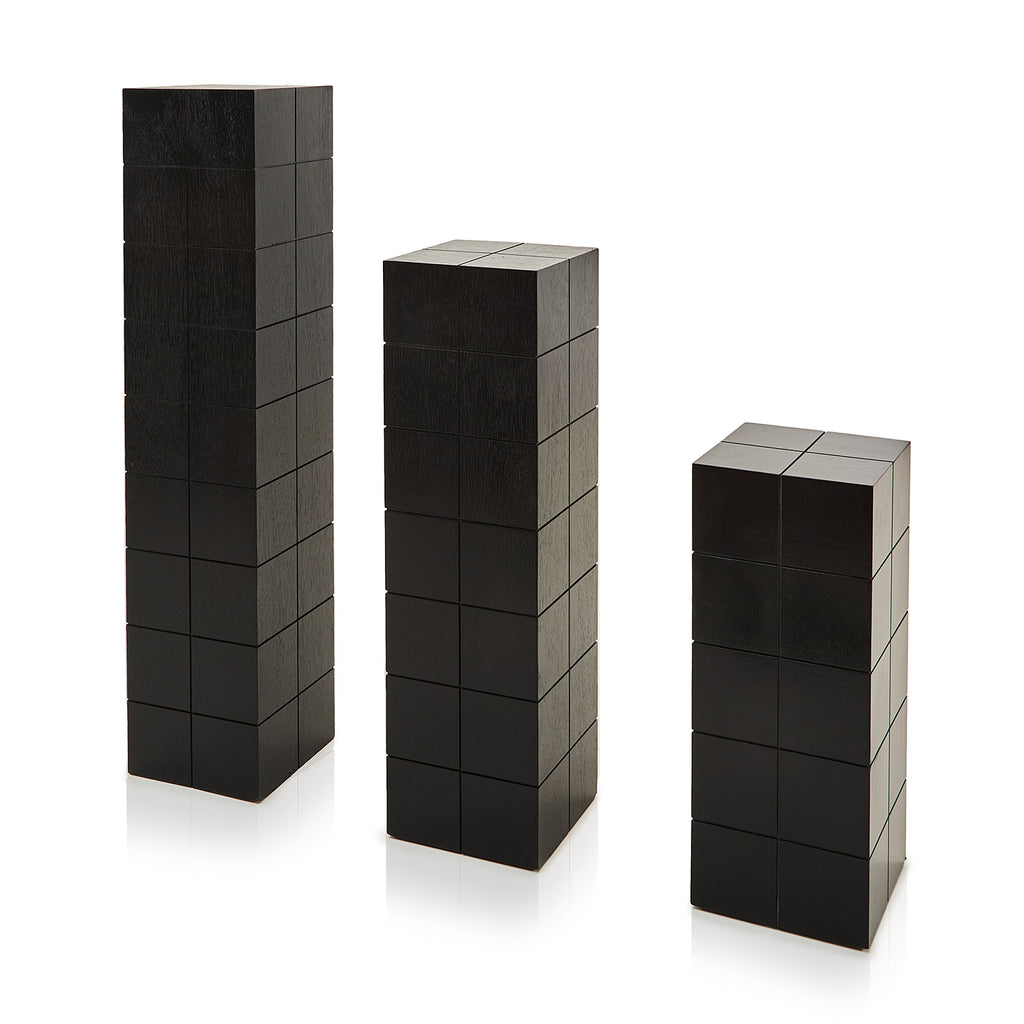 Black Cubes Pedestal - Tall