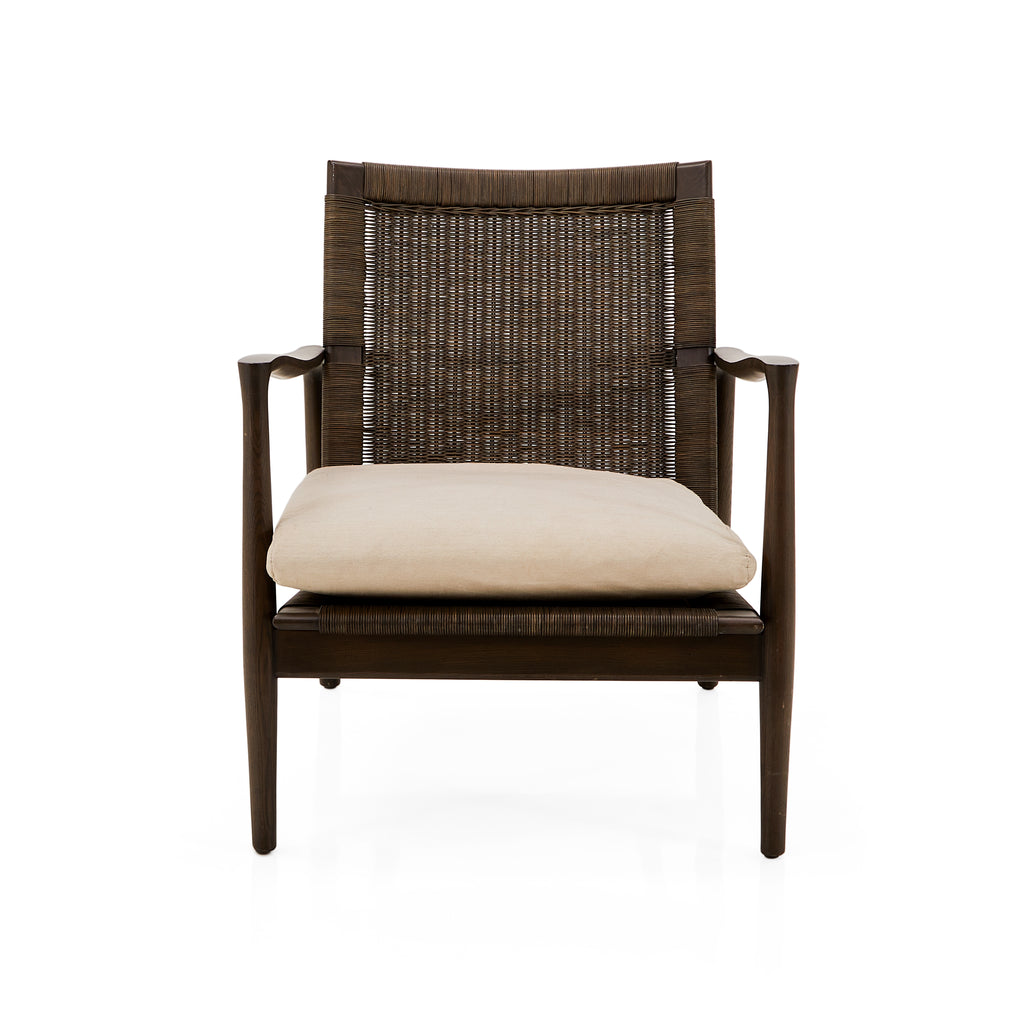 Brown Wicker Back Contemporary Arm Chair