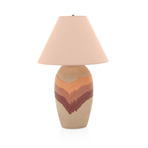 Beige & Orange Ceramic Table Lamp