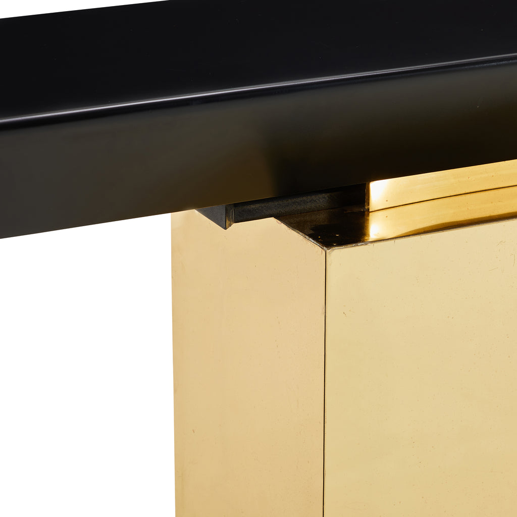 Black & Gold Cube Console Table