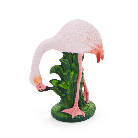 Pink & Green Plastic Flamingo Lawn Ornament Short