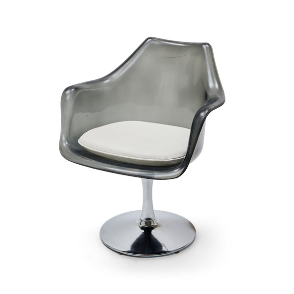 Lucite Grey Chrome Tulip Chair Gil Roy Props - Main Image