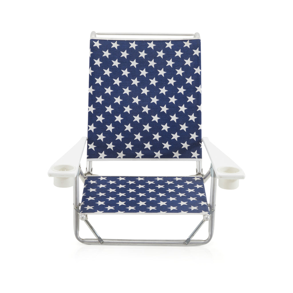 Blue & White Stars Folding Chair