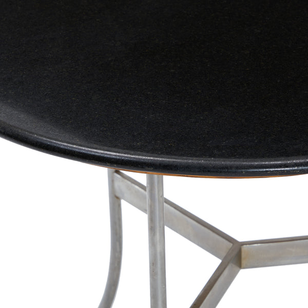 Black & Metal Base Round Side Table Gil & Roy Props