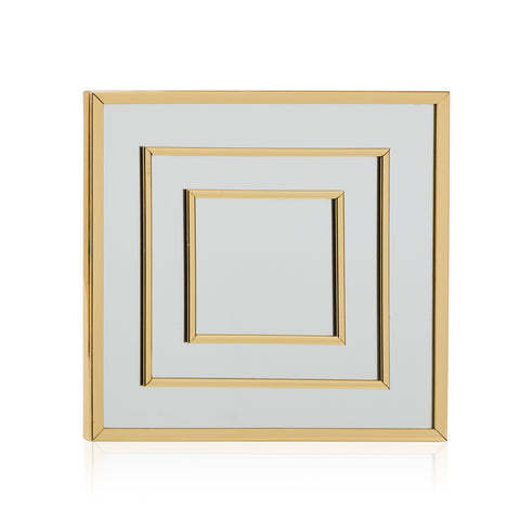 Gold Square Deco Wall Mirror