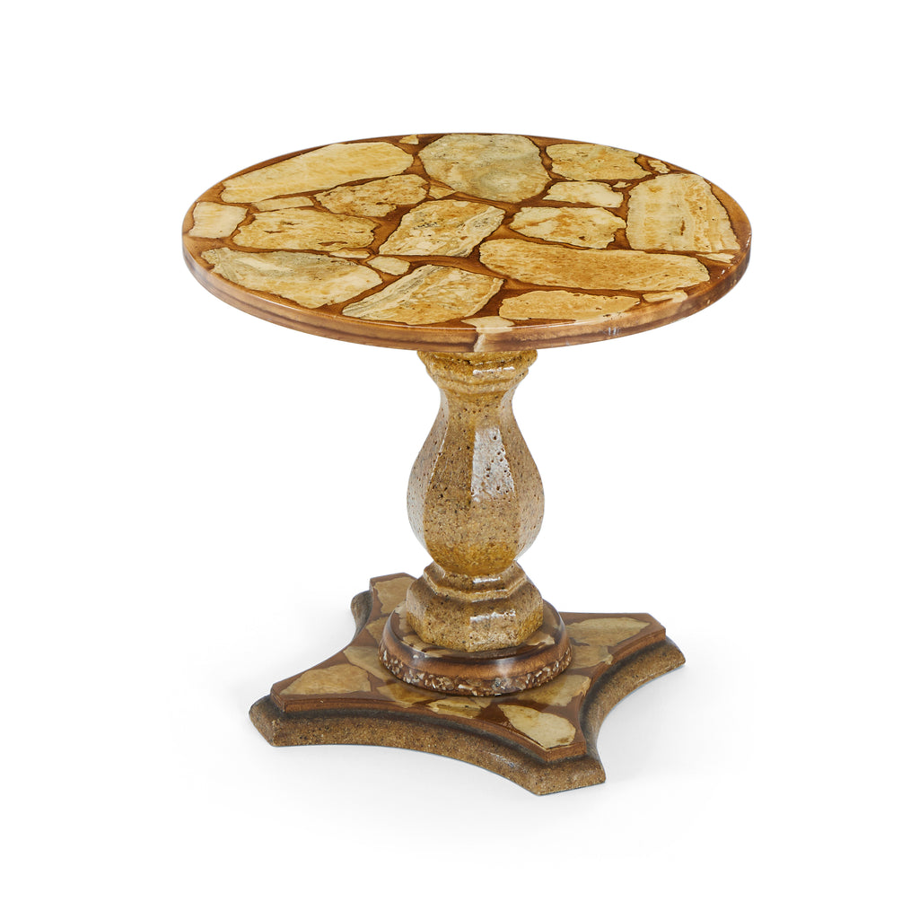 Amber Stone Side Table