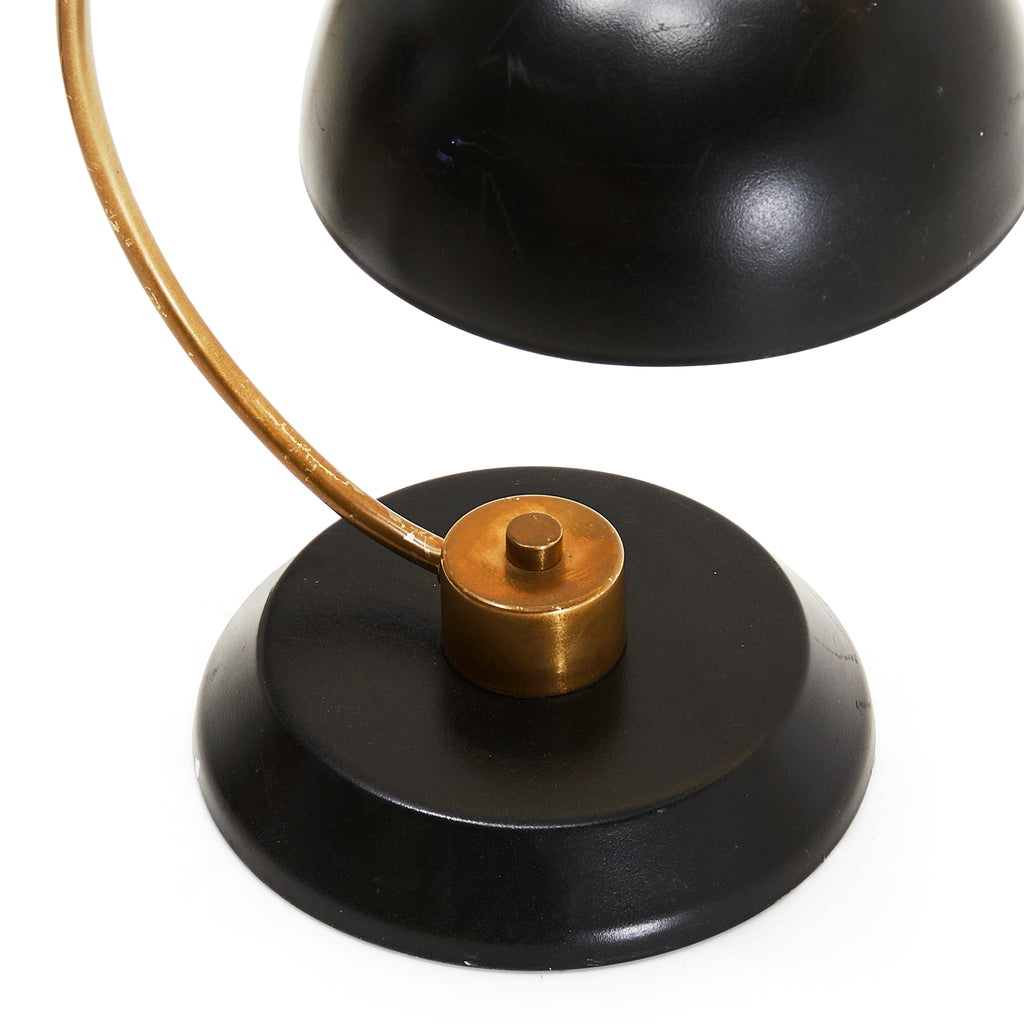 Black and Brass Round Desk Lamp