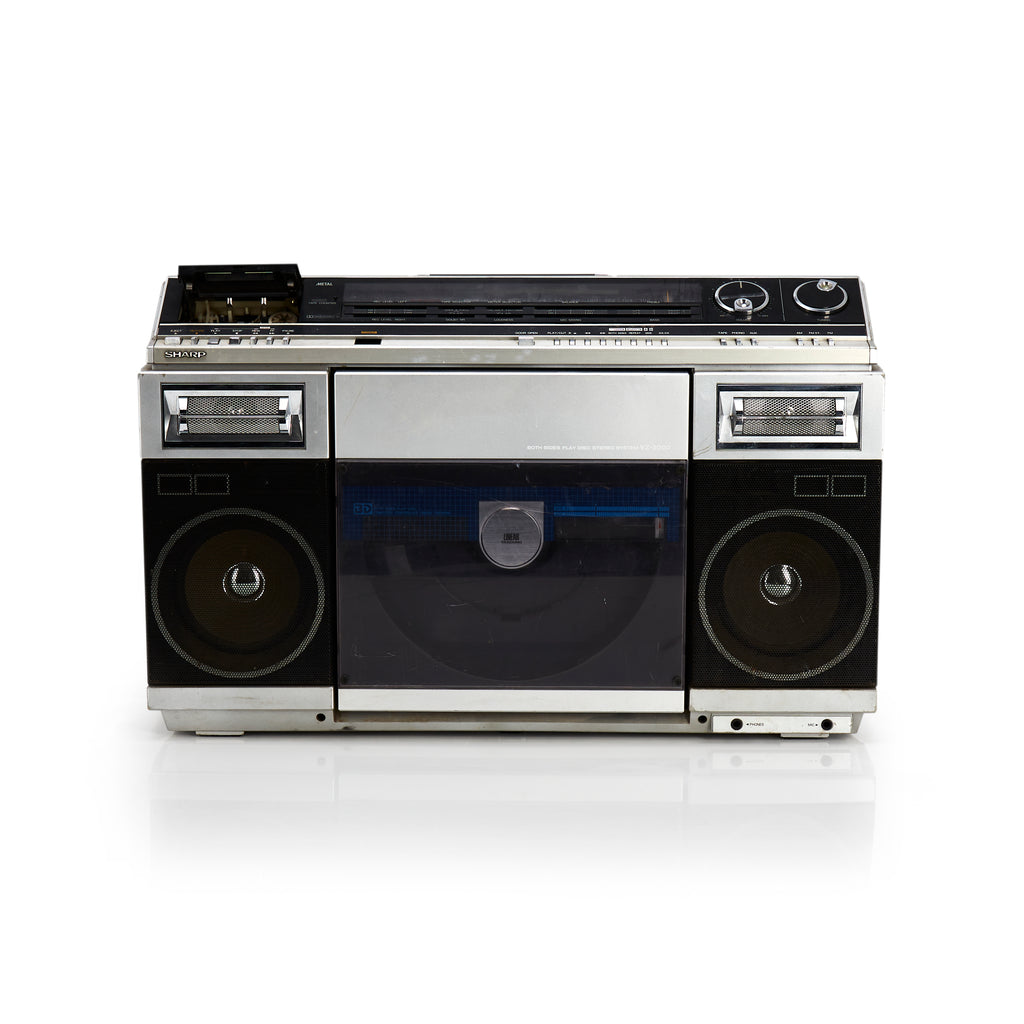Black and Silver Sharp Stereo Boombox with CD Player
