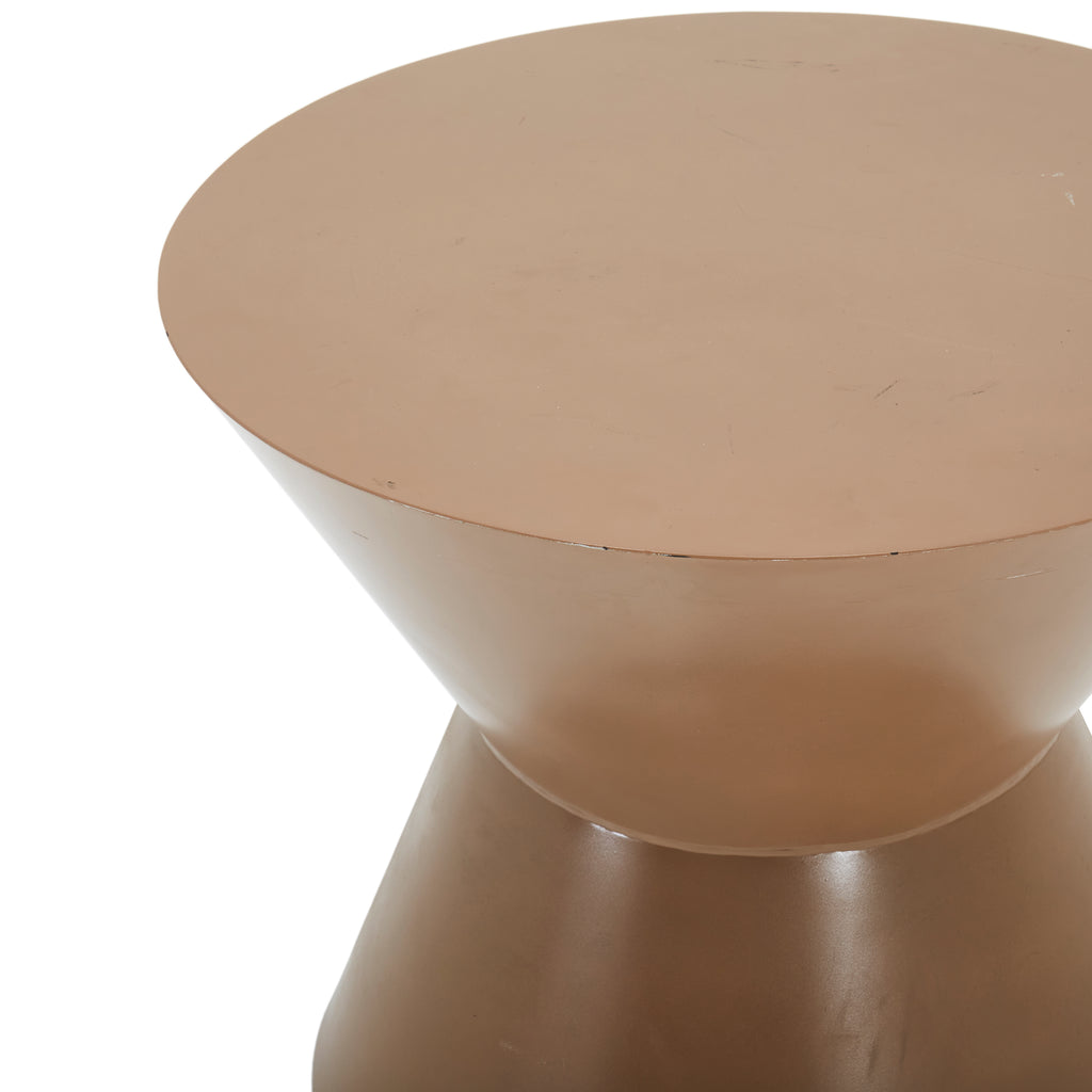 Light Brown Modern Hourglass Side Table