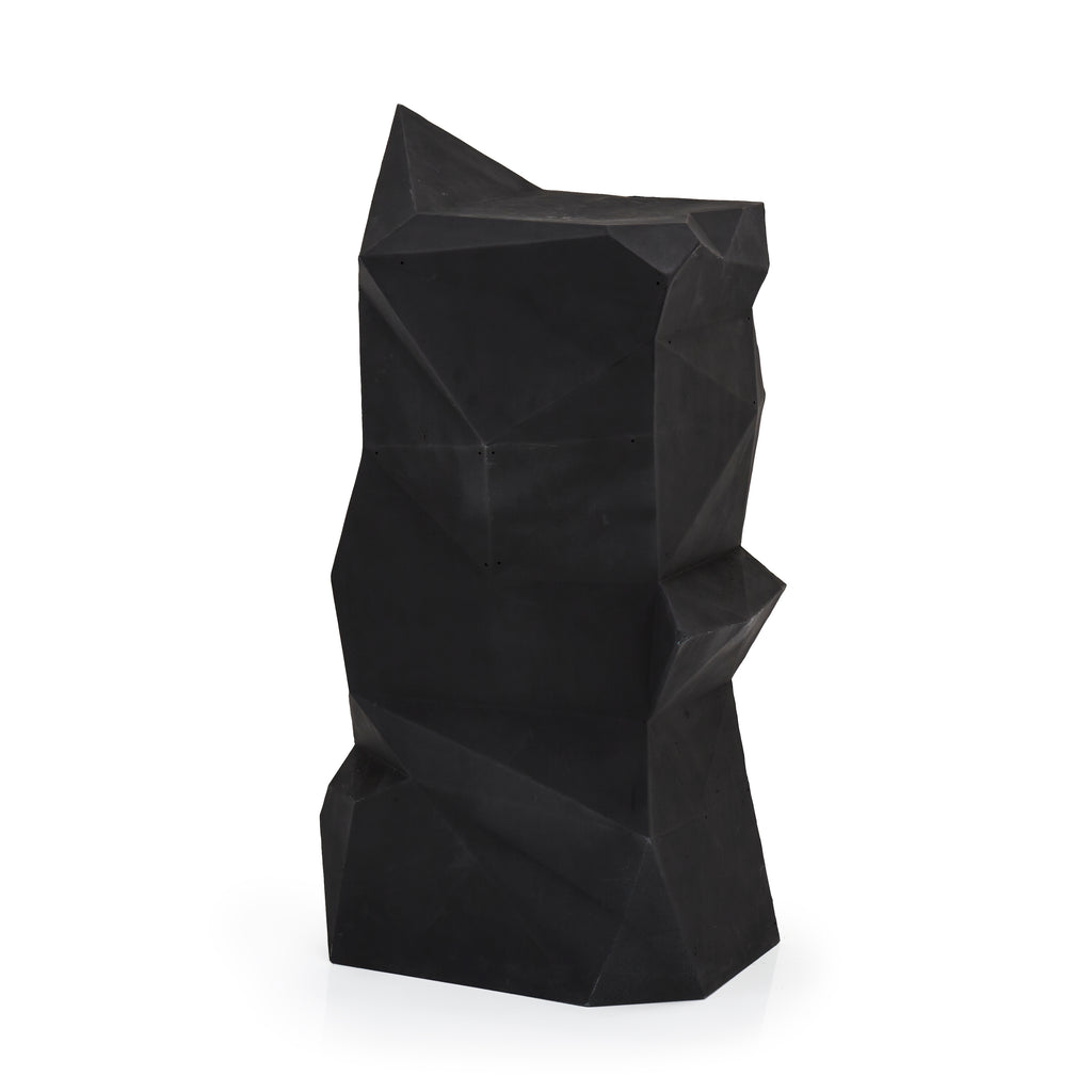 Black Plastic Faux Stone Pedestal