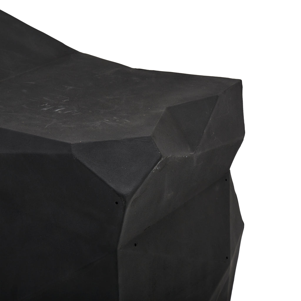 Black Plastic Faux Stone Pedestal