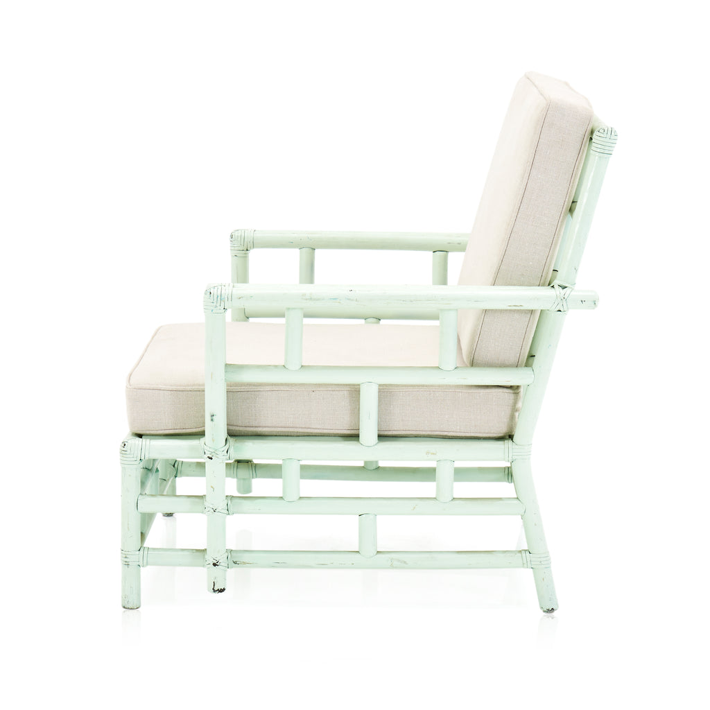 Green Mint Bamboo Arm Chair