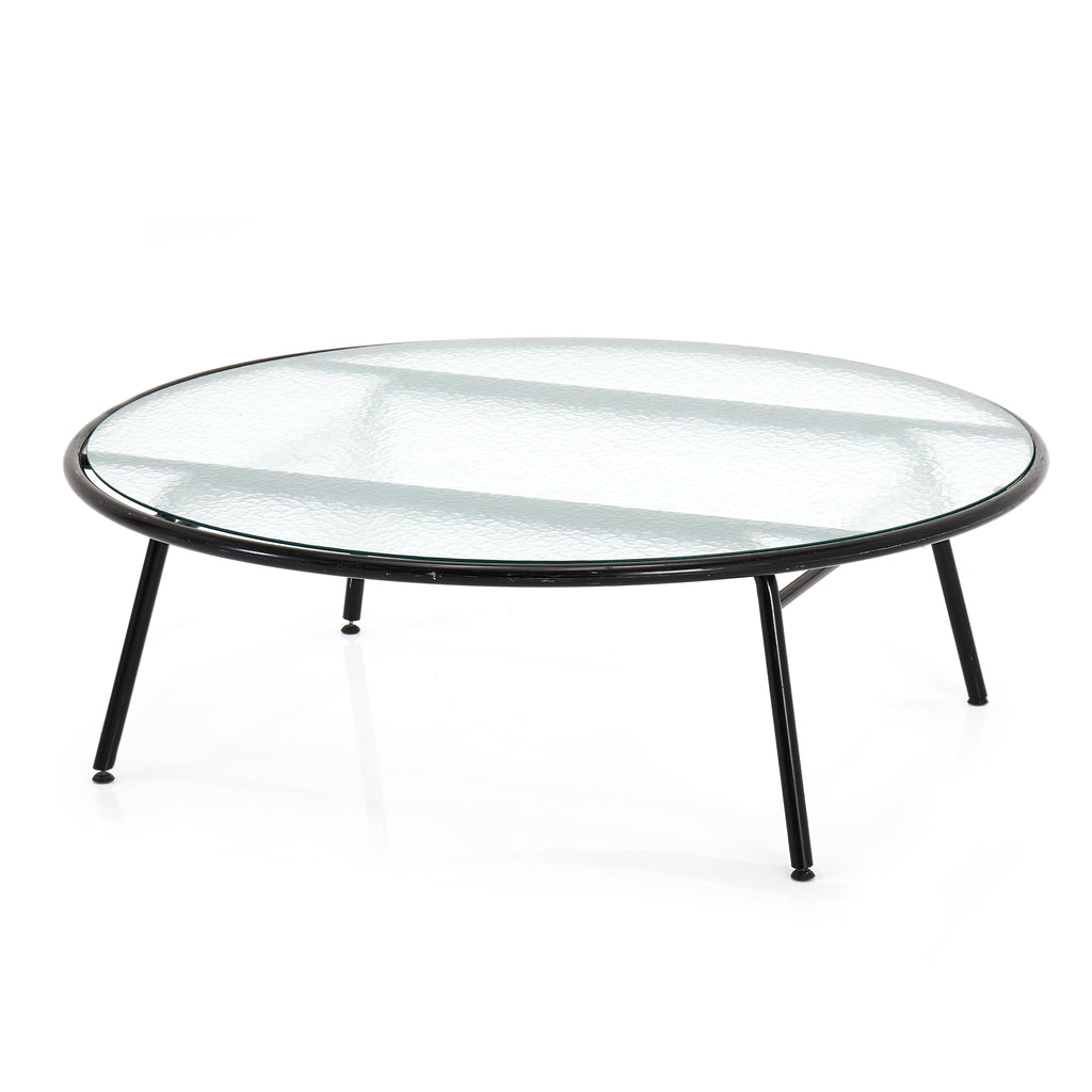 Black Frosted Glass Outdoor Table - Large