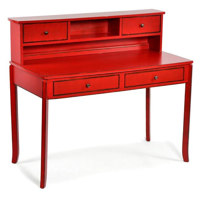 Contemporary Red Desk with Drawers