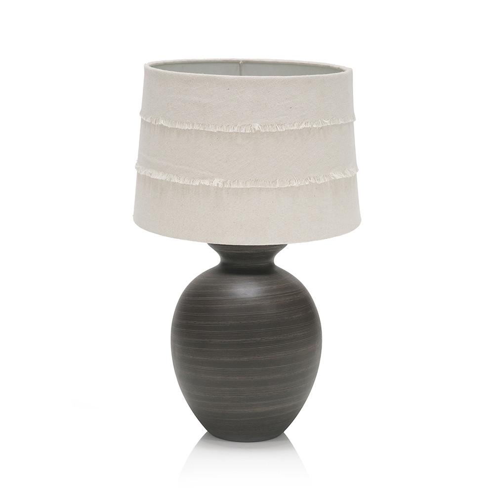 Brown Clay Vase Lamp