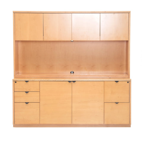 Executive Office Natural Wood Wall Cabinet