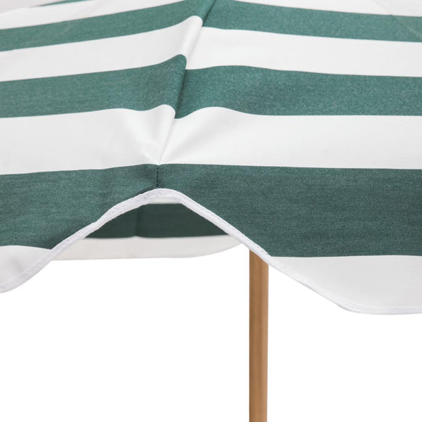 lime green and white striped patio umbrella Forest Green and White Striped Patio Umbrella with Base