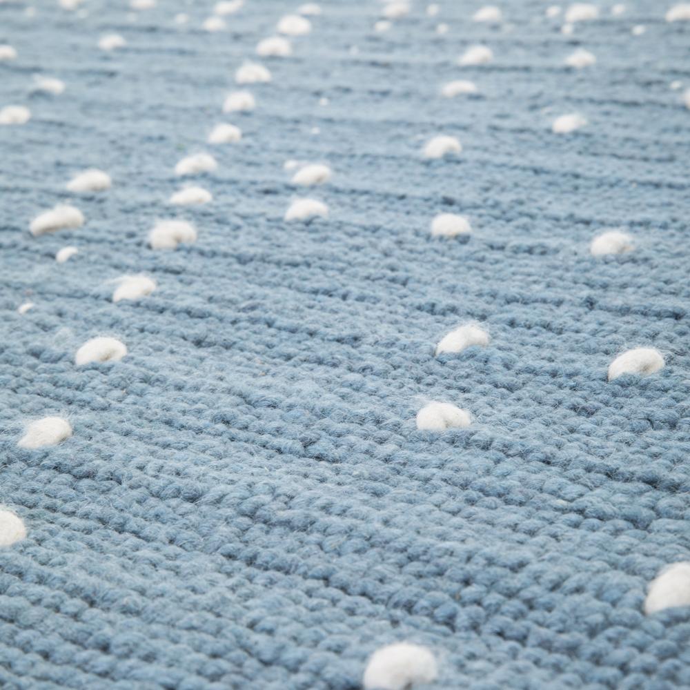 Blue and Cream Dot Textured Rug