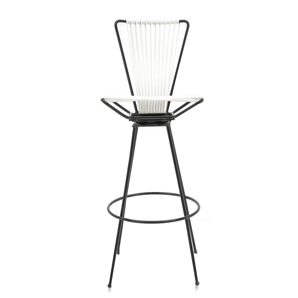 Black and White Cord Outdoor Stool