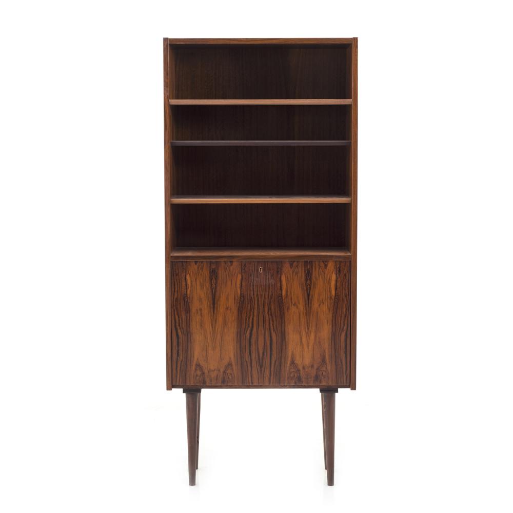 Skinny Wood Bookcase Cabinet with Tall Legs