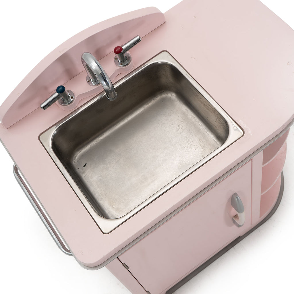 Pink Vintage Children's Toy Sink Unit